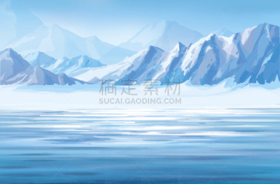 冬天,矢量,自然,背景,海景,宁静,冰,地形,滑雪雪橇,水