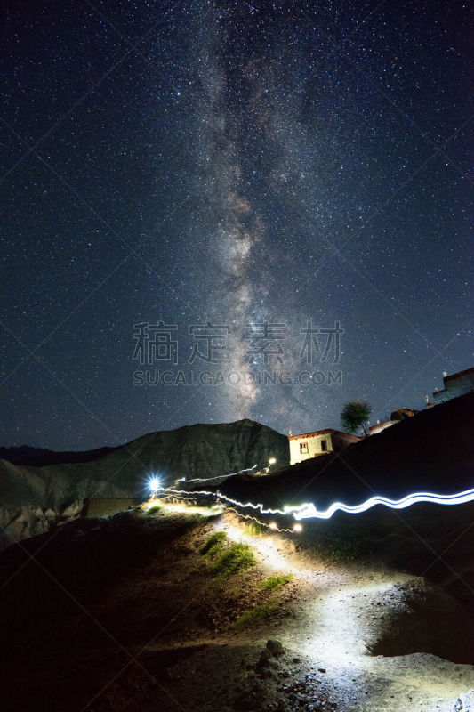 银河系,山谷,垂直画幅,天空,星系,星星,山,无人,查谟和克什米尔,光