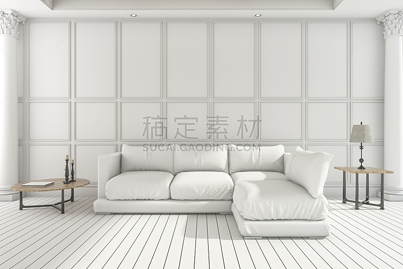 沙发,起居室,简单,白色,三维图形,柔和,乡村风格,柜子,复式楼,住宅房间