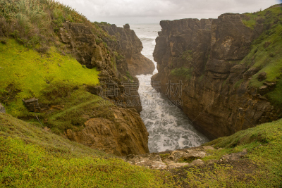 岩层,石灰石,punakaiki,海岸线,水,天空,薄饼岩,水平画幅,云,呼吸孔