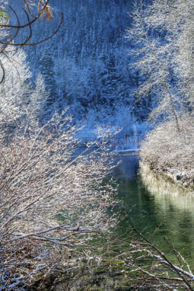 雪,冬天,利文沃斯,冰,华盛顿州,韦纳奇河,垂直画幅,水,褐色,无人