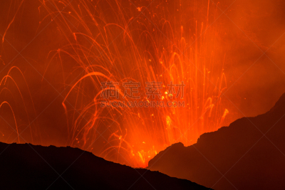 亚瑟山,火山,火神,塔纳岛,瓦努阿图,火山喷口,水平画幅,熔岩,地质学,在边上