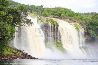 瀑布,canaima,南美,水,水平画幅,无人,热带雨林,户外,美洲,彩色图片