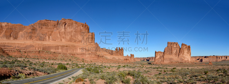 courthouse towers,拱门国家公园,全景,山脊,犹他,小路,红岩石,沙漠,岩石,户外