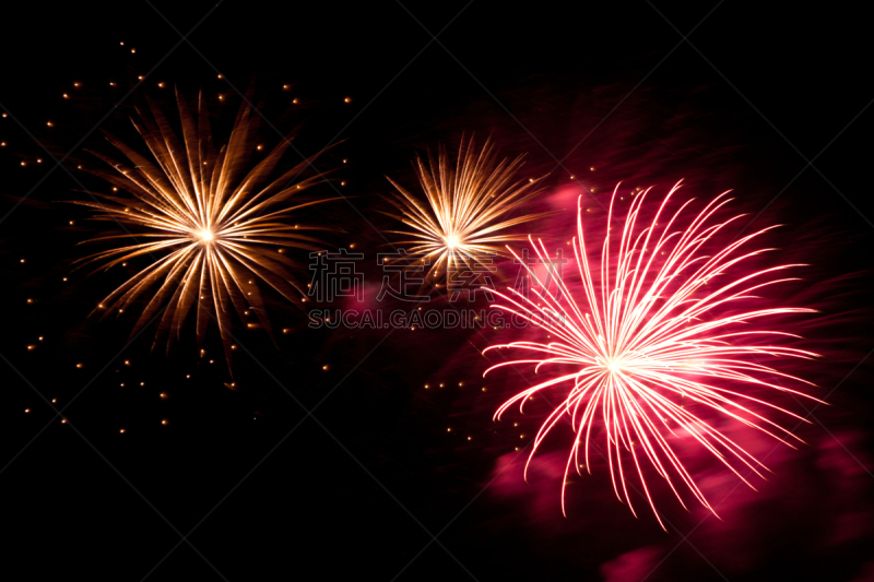 焰火,新年前夕,天空,水平画幅,美国国庆日,夜晚,闪烁发光,斯帕克斯,明亮,发光
