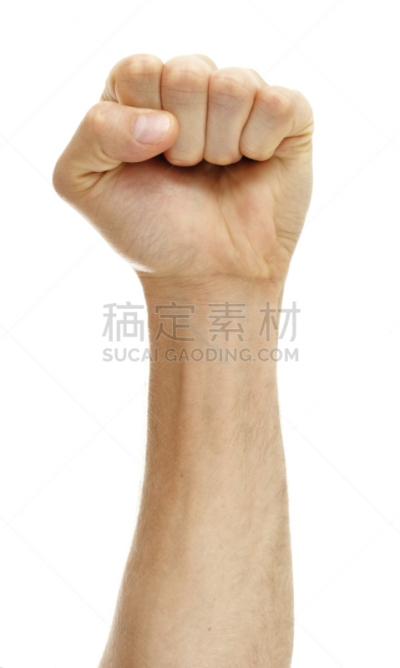 拳头,白色背景,垂直画幅,用拳猛击,手,拿着,背景分离,白人,男性,责任