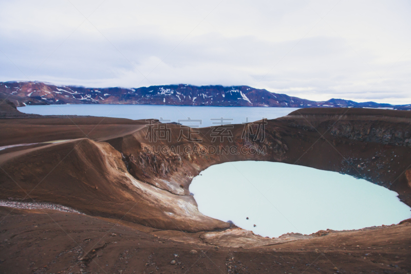 冰岛国,巨大的,湖,火山口,火山,两个物体,风景,格里姆火山,巴达本加火山,赫克拉火山