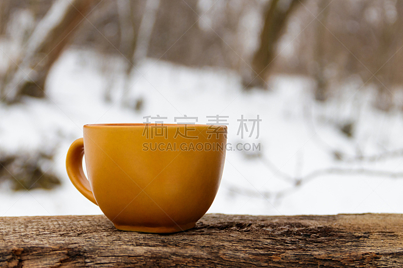 冬天,咖啡杯,森林,橙子,背景,芳香的,雪,热饮,早晨,周末活动