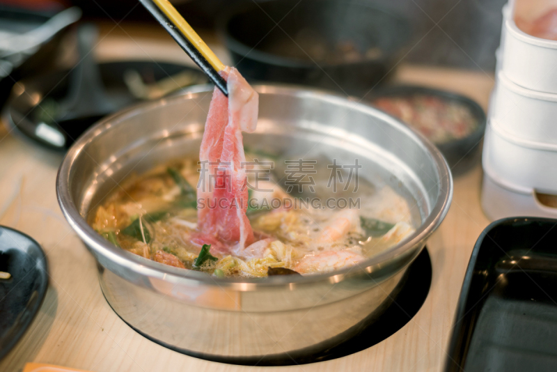 蔬菜,热,牛肉,筷子,美味,涮涮锅,汤,手牵手,煮食,烹调