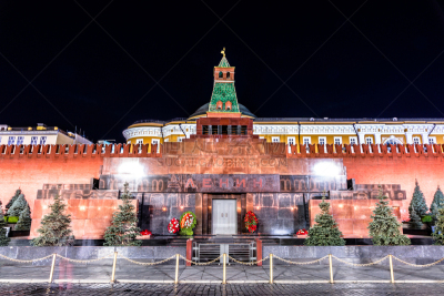 莫斯科,克里姆林宫,陵墓,列宁,贞德,水平画幅,秋天,夜晚,无人,列宁墓