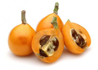 熟的,枇杷,切片食物,一半的,传统,清新,背景分离,热带气候,食品,橙色