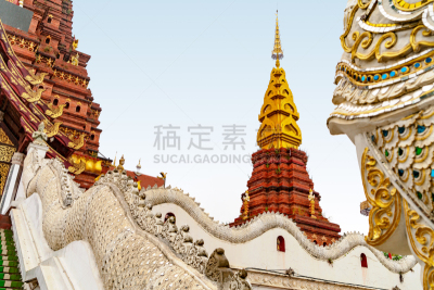 西双版纳,塔,旅游目的地,白色,水平画幅,云,建筑,无人,巨大的,城市
