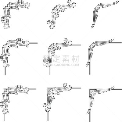 角度,art deco风格,边框,艺术,无人,绘画插图,古老的,古典式,过时的,角落