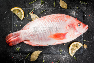 罗非鱼,鱼类,红色,腌制食品,鱼肝油,酸,肉片,生食,迷迭香,营养品