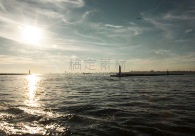 天空,伊斯坦布尔,海洋,水平画幅,工业船,无人,货运,云景,防波堤,运输