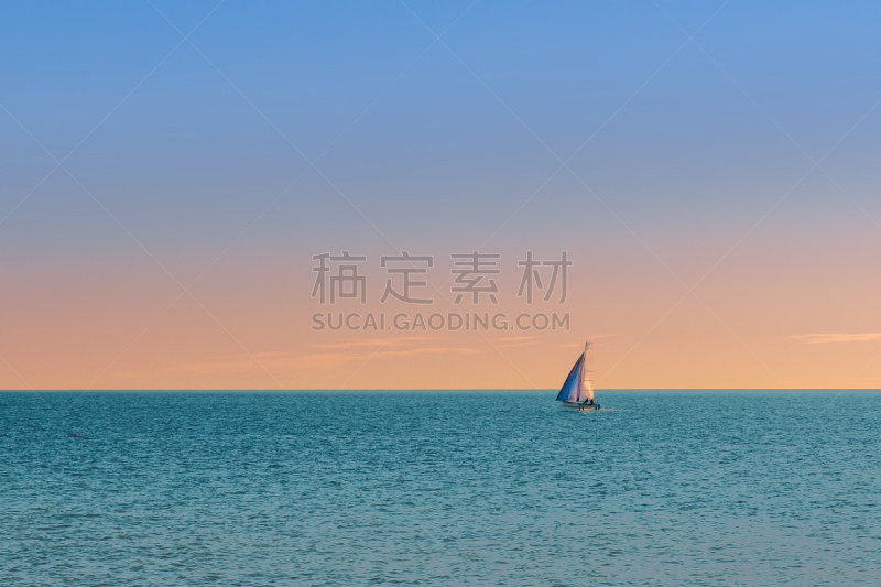 游艇,海洋,美国公开赛,帆船,水,天空,留白,风,水平画幅,夏天