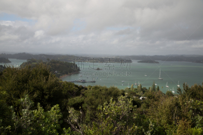 新西兰,bay of islands,海湾,天空,水平画幅,无人,色彩鲜艳,蓝色,浪漫,户外