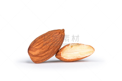 精神振作,杏仁,坚果,分离着色,白色背景,豆腐,褐色,水平画幅,素食,生食