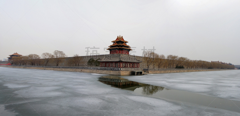 故宫,旅游目的地,水平画幅,无人,全景,黄昏,国际著名景点,冬天