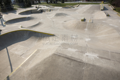 无人,混凝土,半管,极限自行车,滑板坡道,滑板公园,滑板运动,青少年,公园,水平画幅