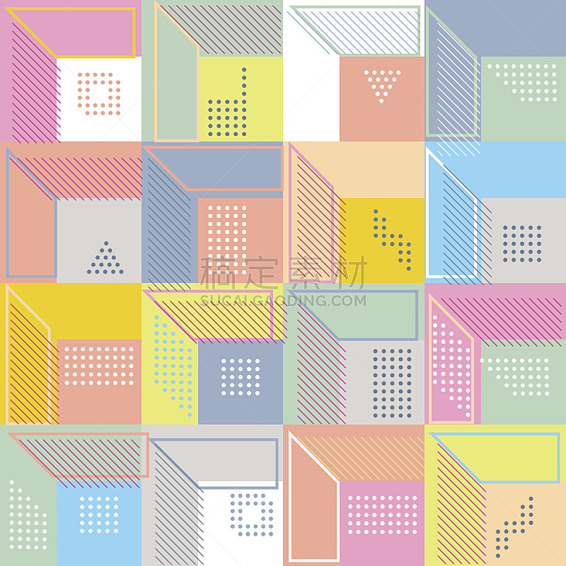四方连续纹样,背景,极简构图,符号,多色的,式样,抽象,几何形状,1990年-1999年,柔和色
