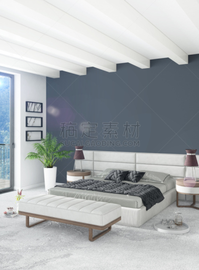 垂直画幅,卧室,想法,极简构图,三维图形,室内设计师,阁楼,概念,计算机制图,绘画插图