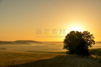 那慕尔,水平画幅,无人,草原,早晨,阴影,偏远的,户外,多变的天空,草