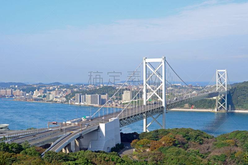 海峡,桥,天空,留白,水平画幅,符号,旅行者,户外,多车道公路,著名景点