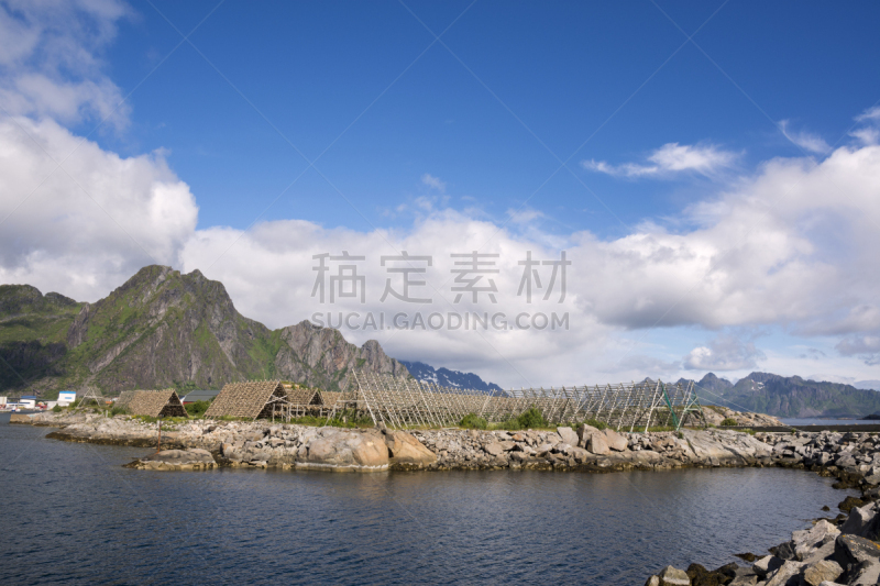 鳕鱼干,罗弗敦,支架,自然,天空,气候,水平画幅,地形,无人,传统