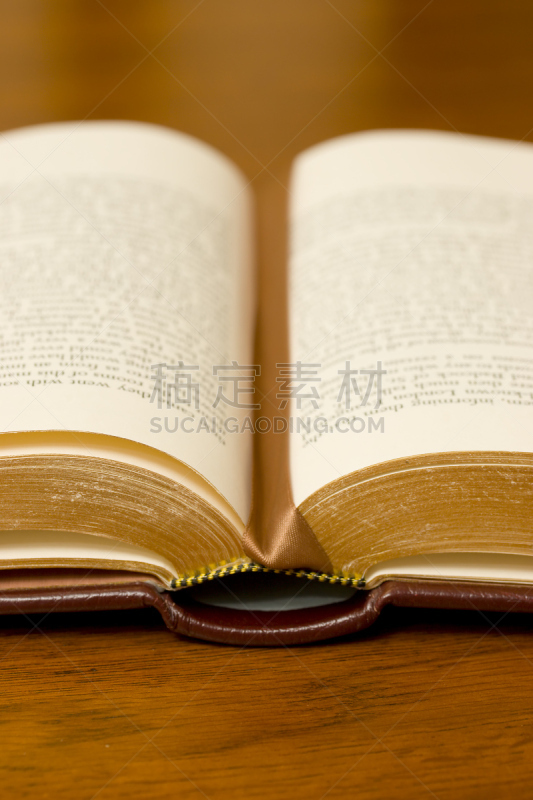 开着的,书,垂直画幅,文学,无人,精装书,书页,书签,讲故事,金叶