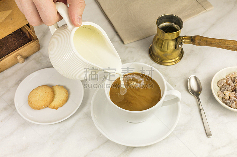 牛奶,咖啡杯,留白,奶制品,咖啡店,饼干,茶碟,热饮,奶油,古典式