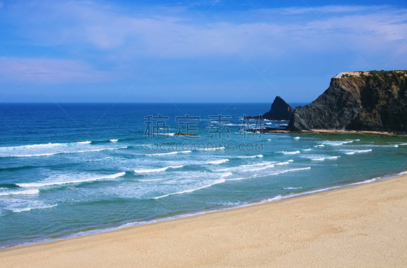 大西洋,海滩,普拉亚,阿尔加威,水,度假胜地,水平画幅,沙子,无人,夏天