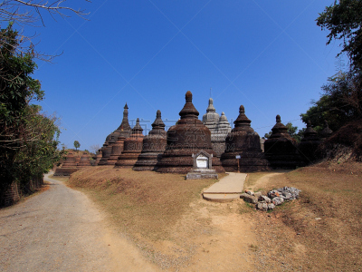廟吁,缅甸,过去,寺庙,修道院,灵性,水平画幅,建筑,无人