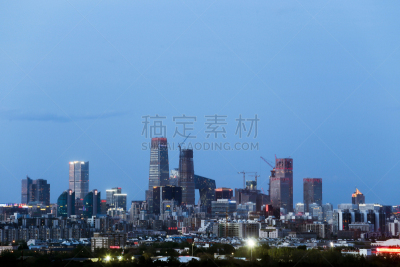 北京,中央电视台总部大楼,天空,水平画幅,高视角,夜晚,无人,户外,都市风景,现代