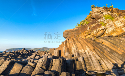 巨人之路,石头,家畜,建筑,玄武岩山丘,瑟恩阿巴斯巨,摇滚冲浪,安特里姆郡,堤道,气氛