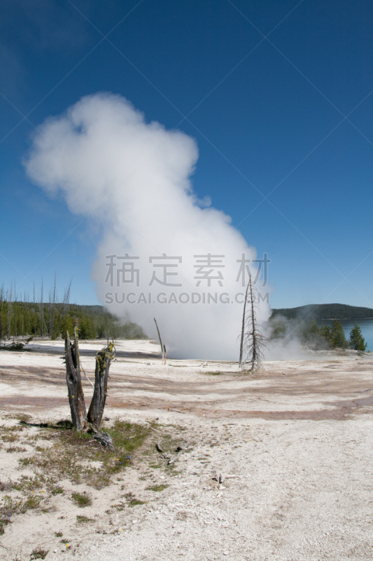 西部拇指间歇泉盆地,硫磺,垂直画幅,美国西部,怀俄明,火山地形,户外,北美,著名景点,自然