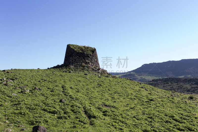 远古的,撒丁岛,风景,努拉盖,欧洲,自然,图像,铜器时代,无人,废墟