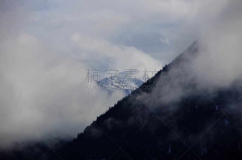 雪,山,雾,雷夫尔斯托克,自然,水平画幅,无人,早晨,户外,湖