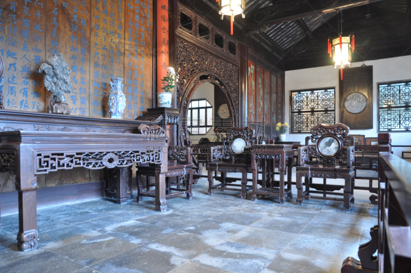走廊,家具,传统,建筑体,吊灯,艺术,水平画幅,墙,椅子,砖墙
