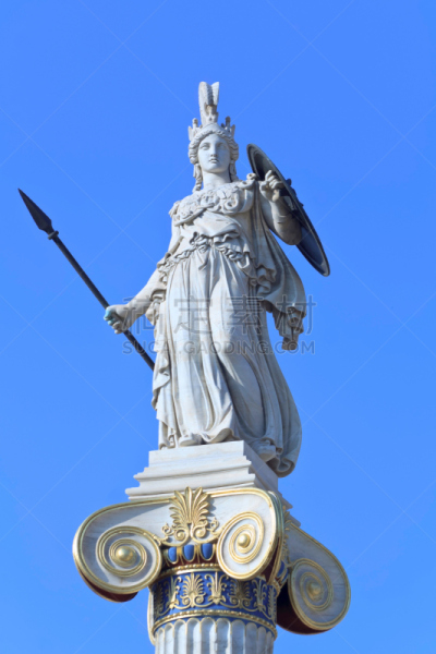 雅典学院,雅典娜,雕像,雅典大学,希腊神话,爱奥尼亚式,新古典派,女神,垂直画幅,纪念碑