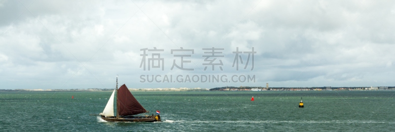 泰尔斯海灵岛,古老的,荷兰,一只动物,帆,水,水平画幅,无人,全景,欧洲