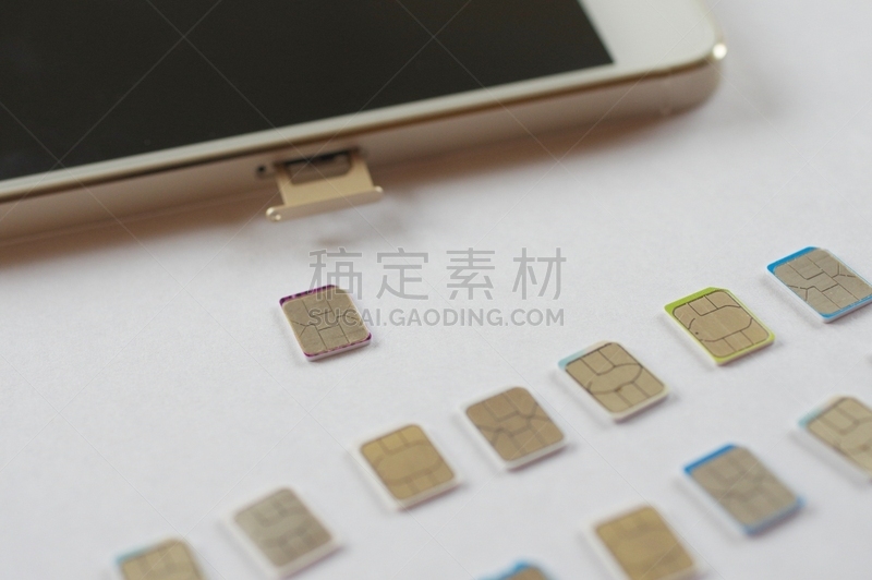 sim卡,大量物体,智能手机,白色背景,黄金,技术,图像,物联网,无人,便携式信息设备