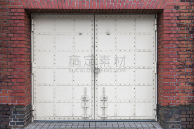 古董,仓库,砖墙,白色,横滨,门,红色,砖,背景,铁