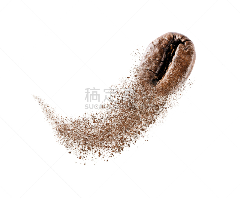 一个物体,分离着色,咖啡豆,白色背景,咖啡生豆,定格动画,豆,烤的,浓咖啡,咖啡