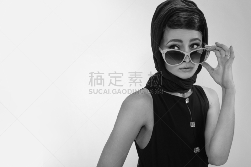 自然美,青年女人,奥黛丽赫本,美,留白,彩妆,水平画幅,优美,美人,古典式