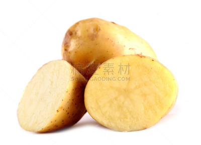 分离着色,马铃薯,白色背景,自然,褐色,圆形,水平画幅,素食,根部,秋天