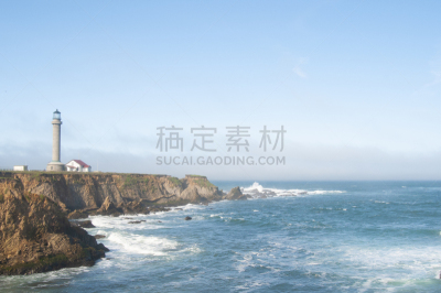 雾,河岸,门多西诺县,海浪,海岸线,海岬,波浪,岩石,户外,天空