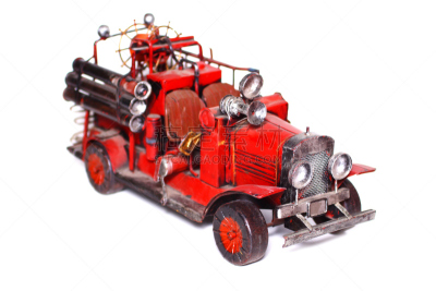 玩具车,玩具消防车,古董车,红色,水平画幅,无人,复古风格,成品,古老的,古典式