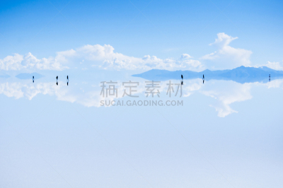 乌尤尼盐沼,玻利维亚,湖,户外,天空,南,自然,平坦的,风景,全景
