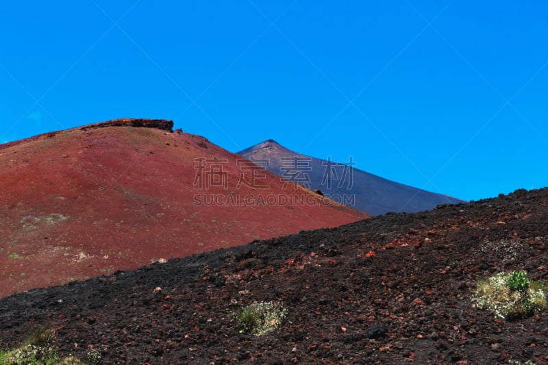 火山渣锥,熔岩平原,埃特纳火山,毛石,纪念碑,天空,草原,水平画幅,泥土,国际著名景点